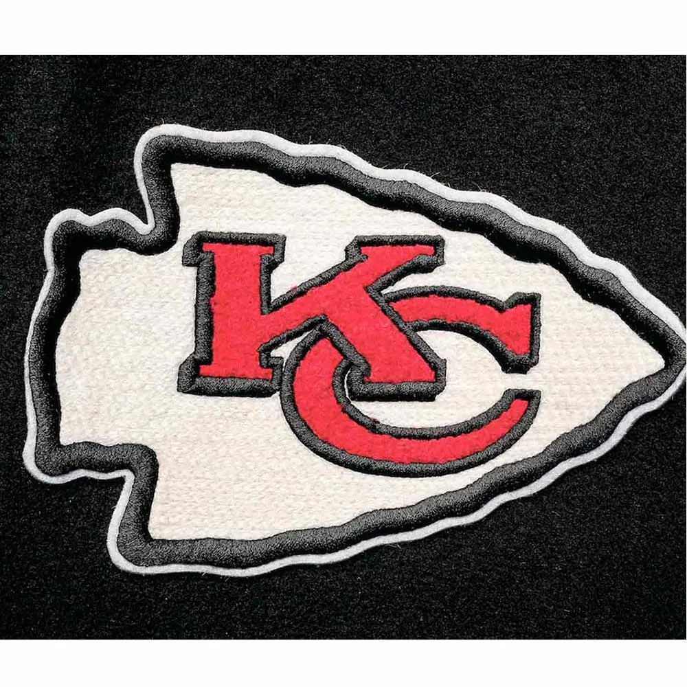 Varsity Kansas City Chiefs Logo Black and White Jacket