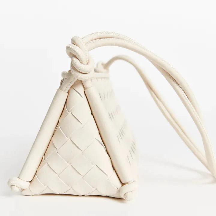 Vestirsi      VESTIRSI - DANIELLA TRIANGULAR WOVEN SHOULDER BAG (WHITE)