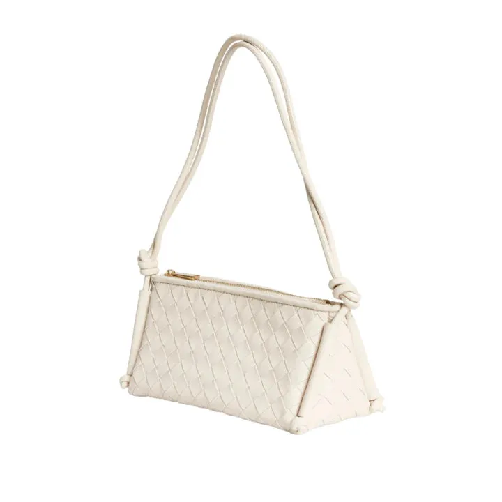 Vestirsi      VESTIRSI - DANIELLA TRIANGULAR WOVEN SHOULDER BAG (WHITE)