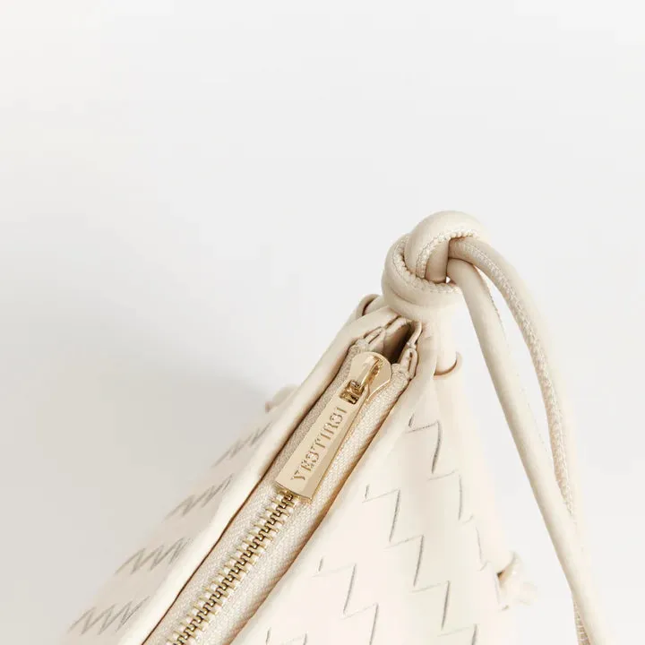 Vestirsi      VESTIRSI - DANIELLA TRIANGULAR WOVEN SHOULDER BAG (WHITE)