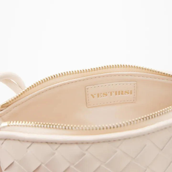 Vestirsi      VESTIRSI - DANIELLA TRIANGULAR WOVEN SHOULDER BAG (WHITE)