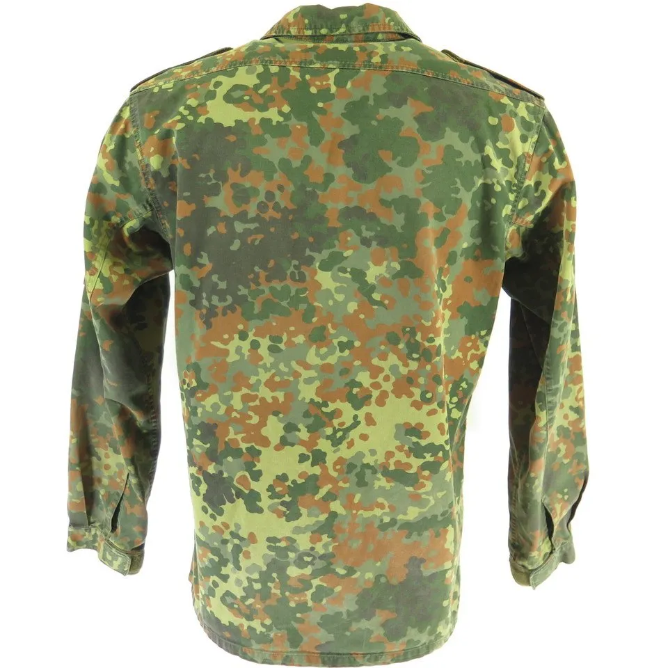 Vintage 90s German Camo Jacket Medium Shirt Flecktarn Camouflage Cotton