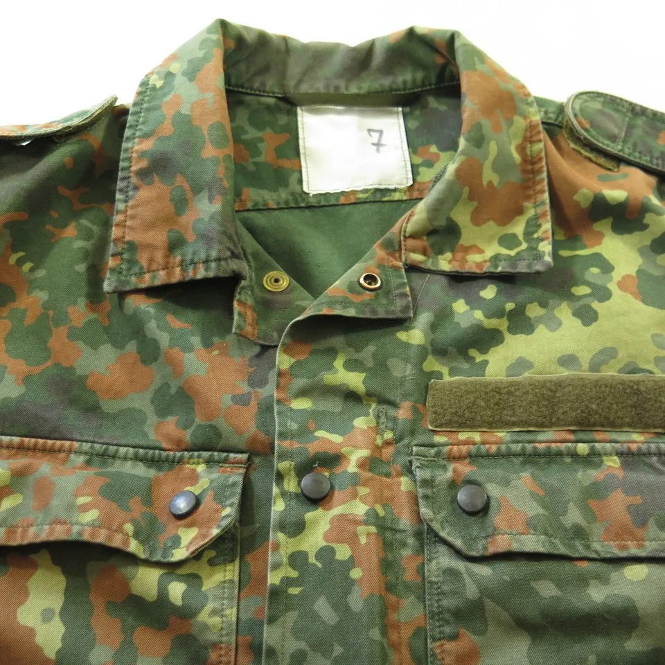 Vintage 90s German Camo Jacket Medium Shirt Flecktarn Camouflage Cotton