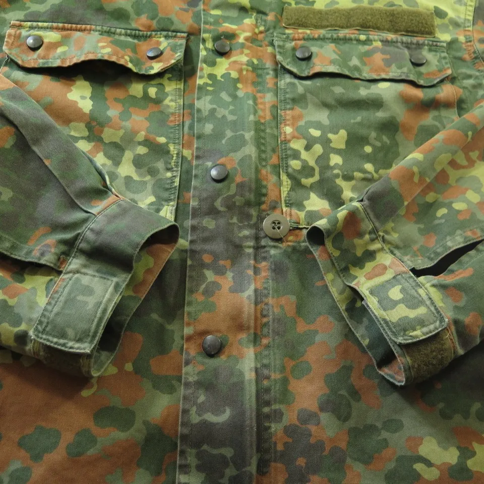 Vintage 90s German Camo Jacket Medium Shirt Flecktarn Camouflage Cotton