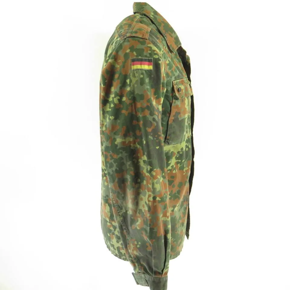 Vintage 90s German Camo Jacket Medium Shirt Flecktarn Camouflage Cotton