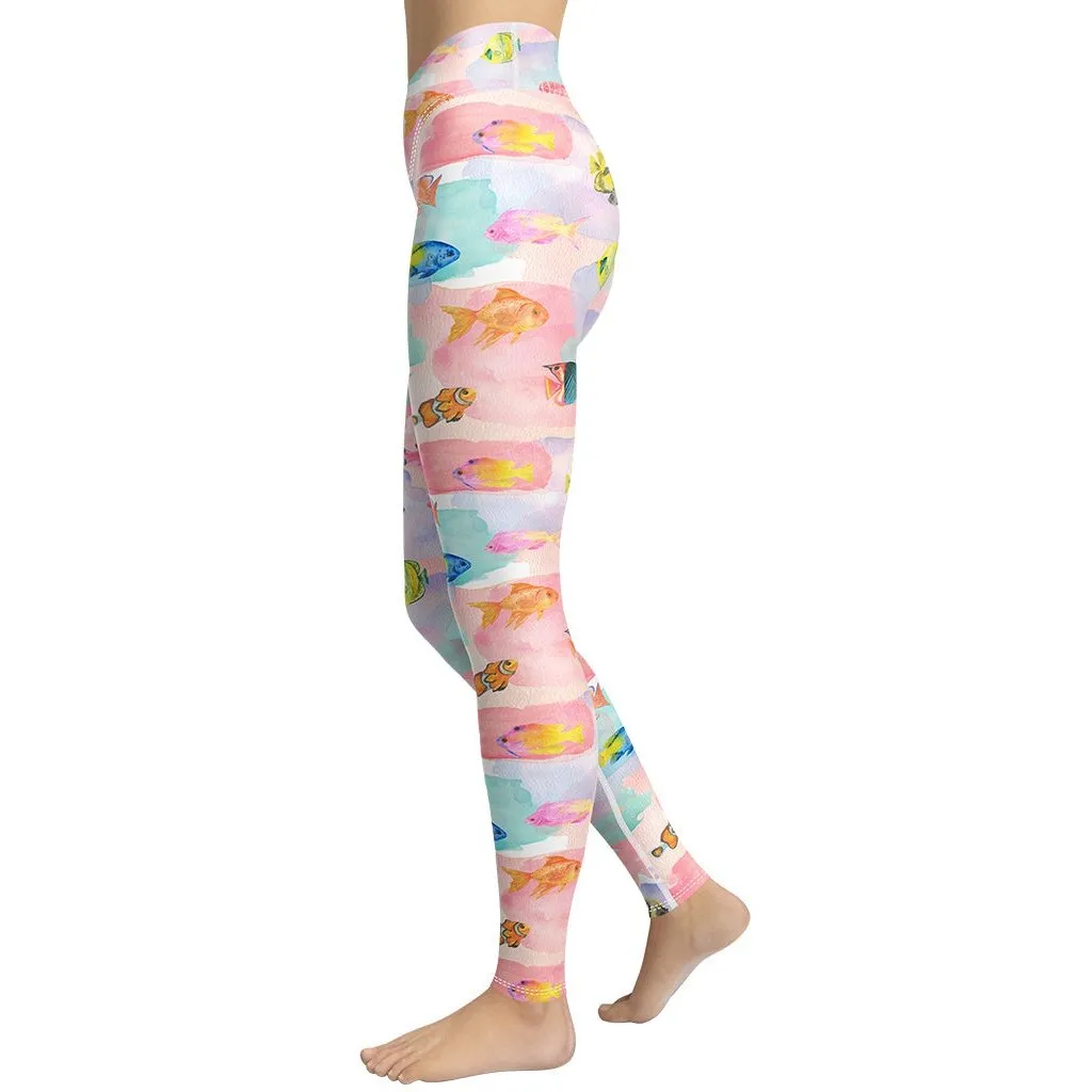 Watercolor Fish Yoga Leggings