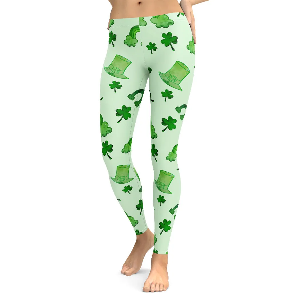 Watercolor St. Patrick's Day Leggings