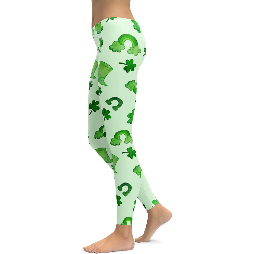 Watercolor St. Patrick's Day Leggings