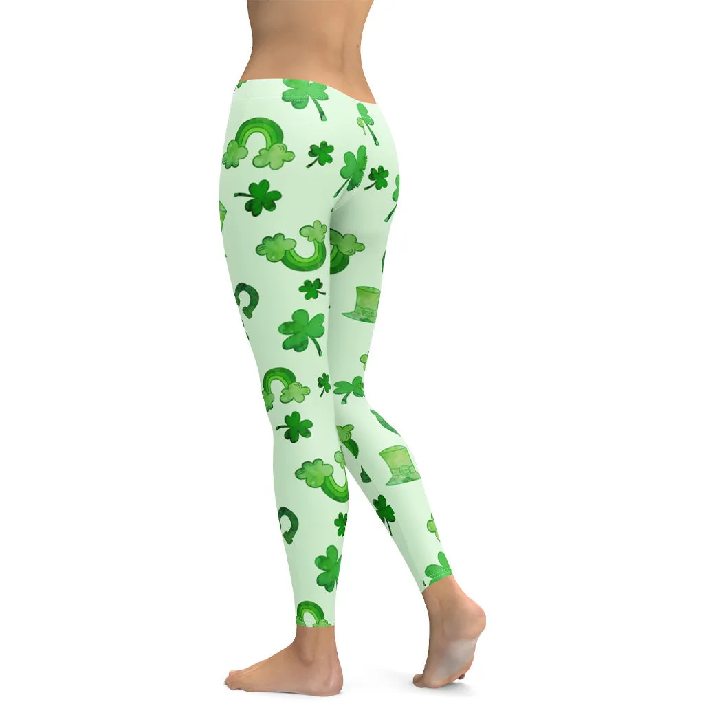 Watercolor St. Patrick's Day Leggings