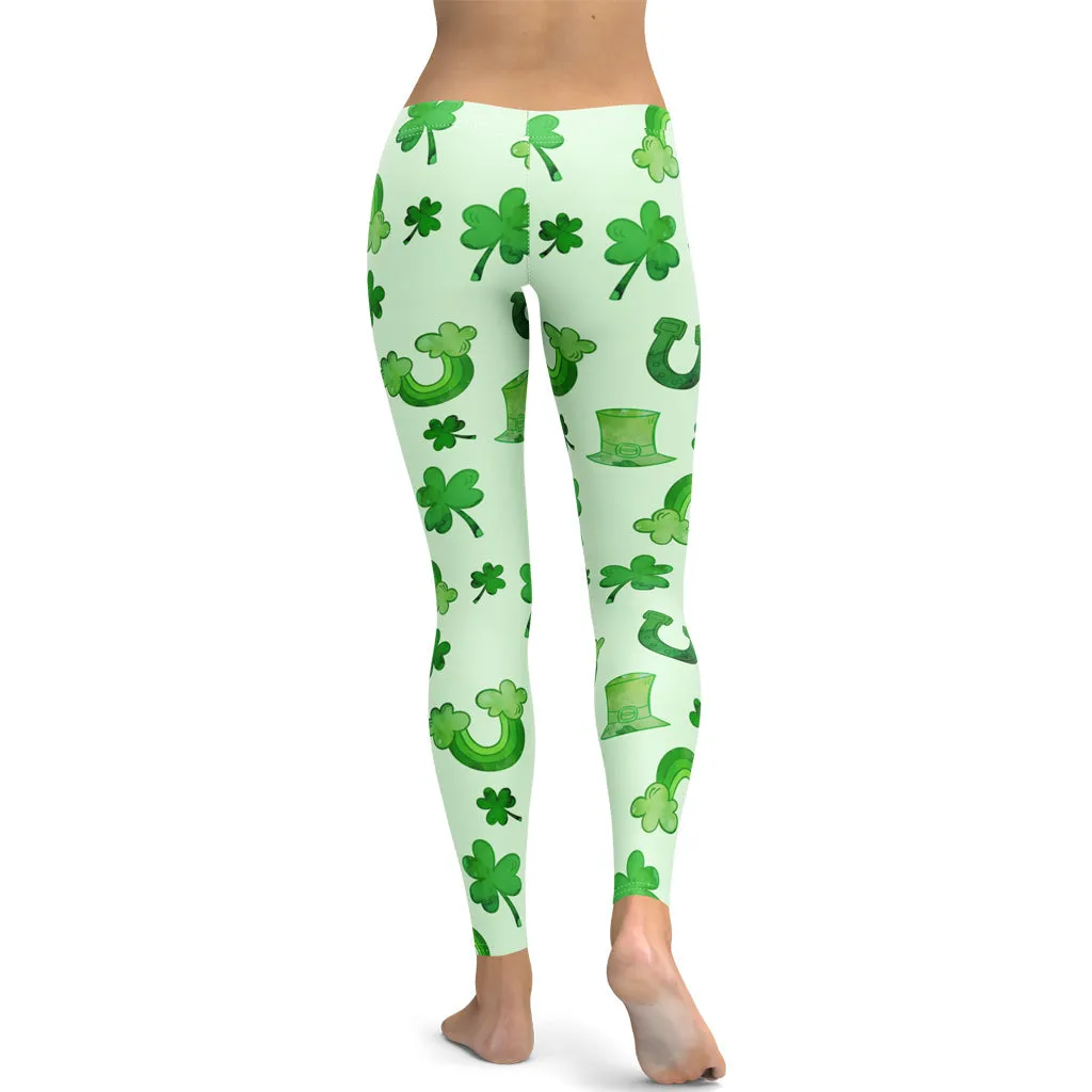 Watercolor St. Patrick's Day Leggings