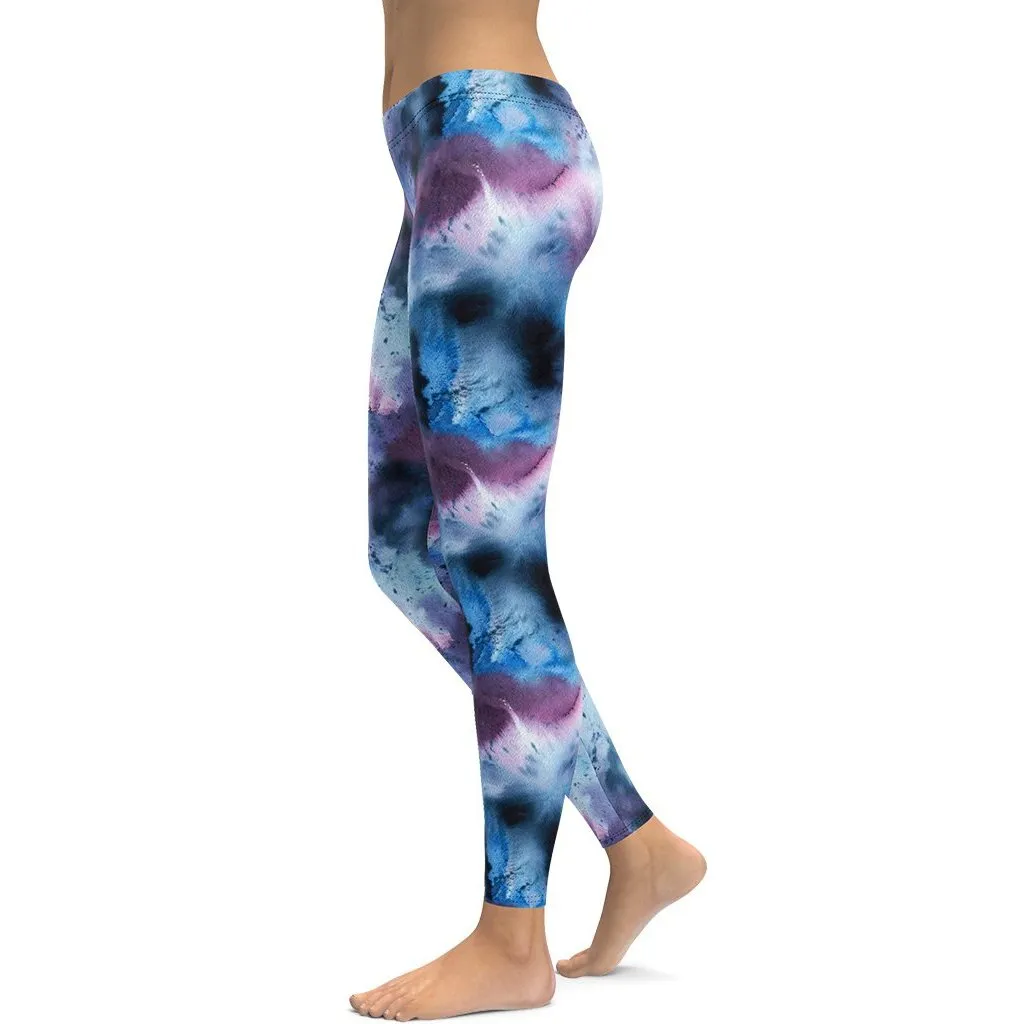 Watercolor Tie Dye Leggings