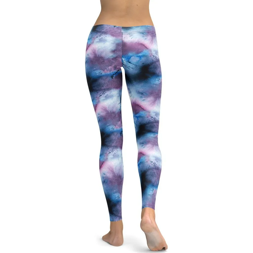 Watercolor Tie Dye Leggings