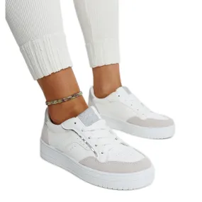 White and gray Walda platform sneakers