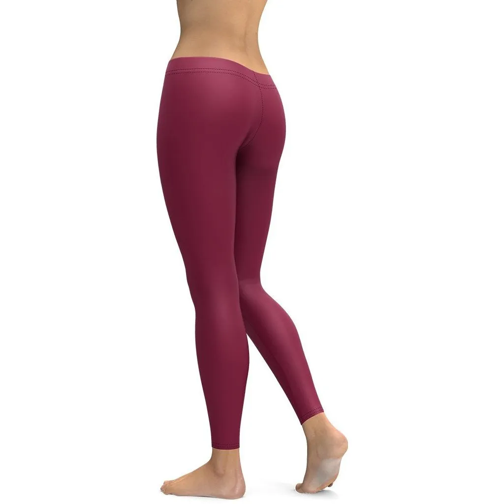 Wine Burgundy Leggings