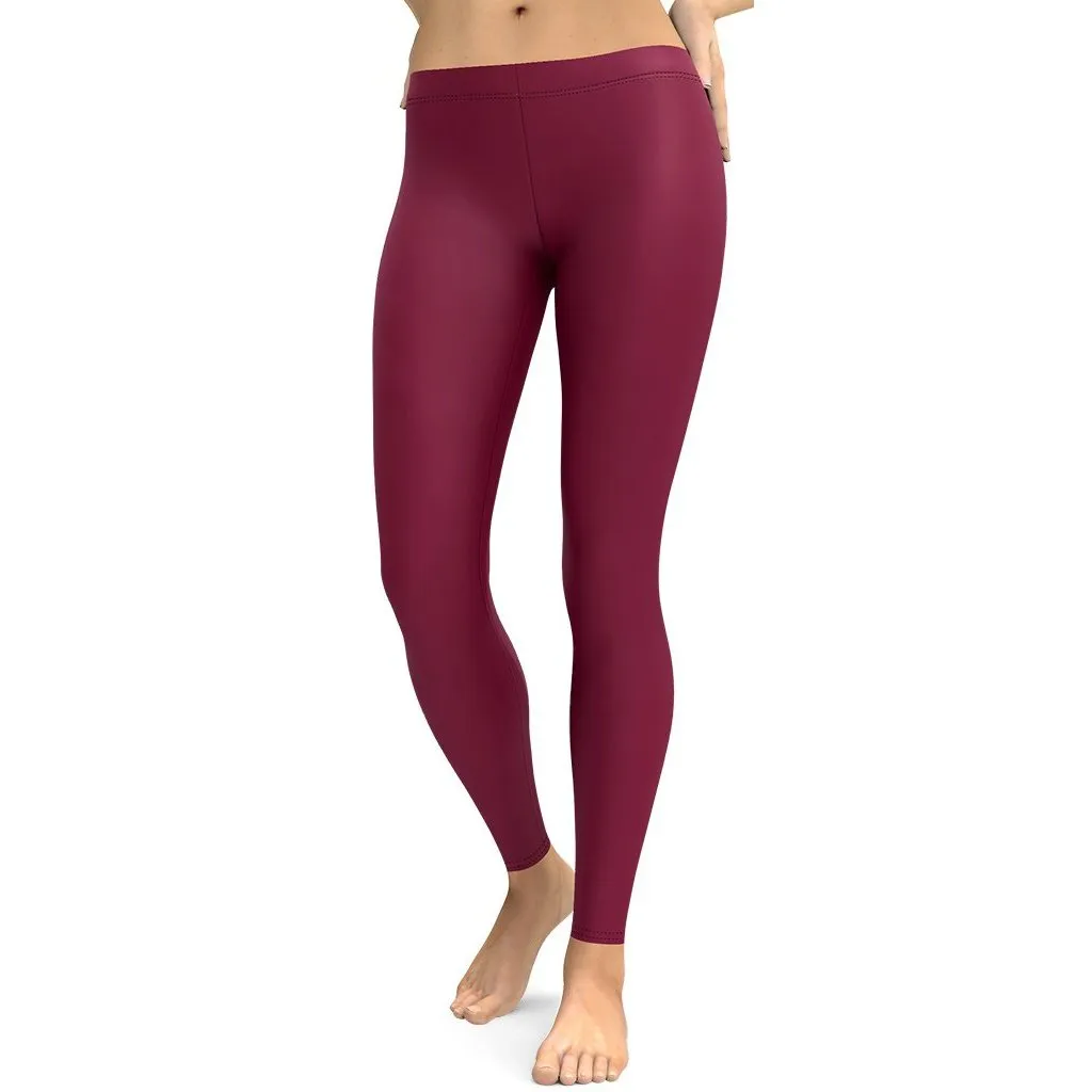 Wine Burgundy Leggings