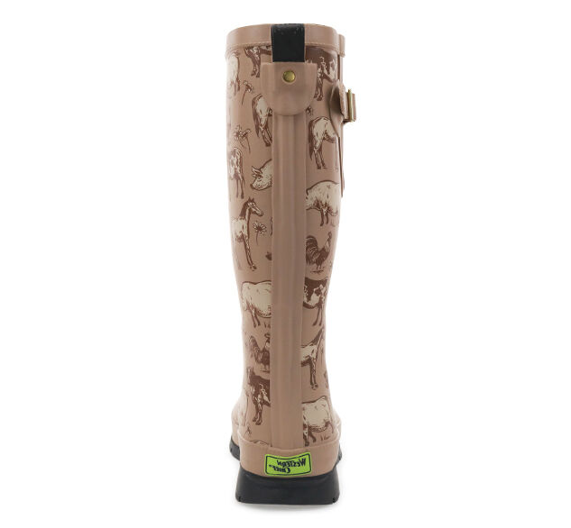 Women's Tall Friendly Farm Rubber Boot in Tan