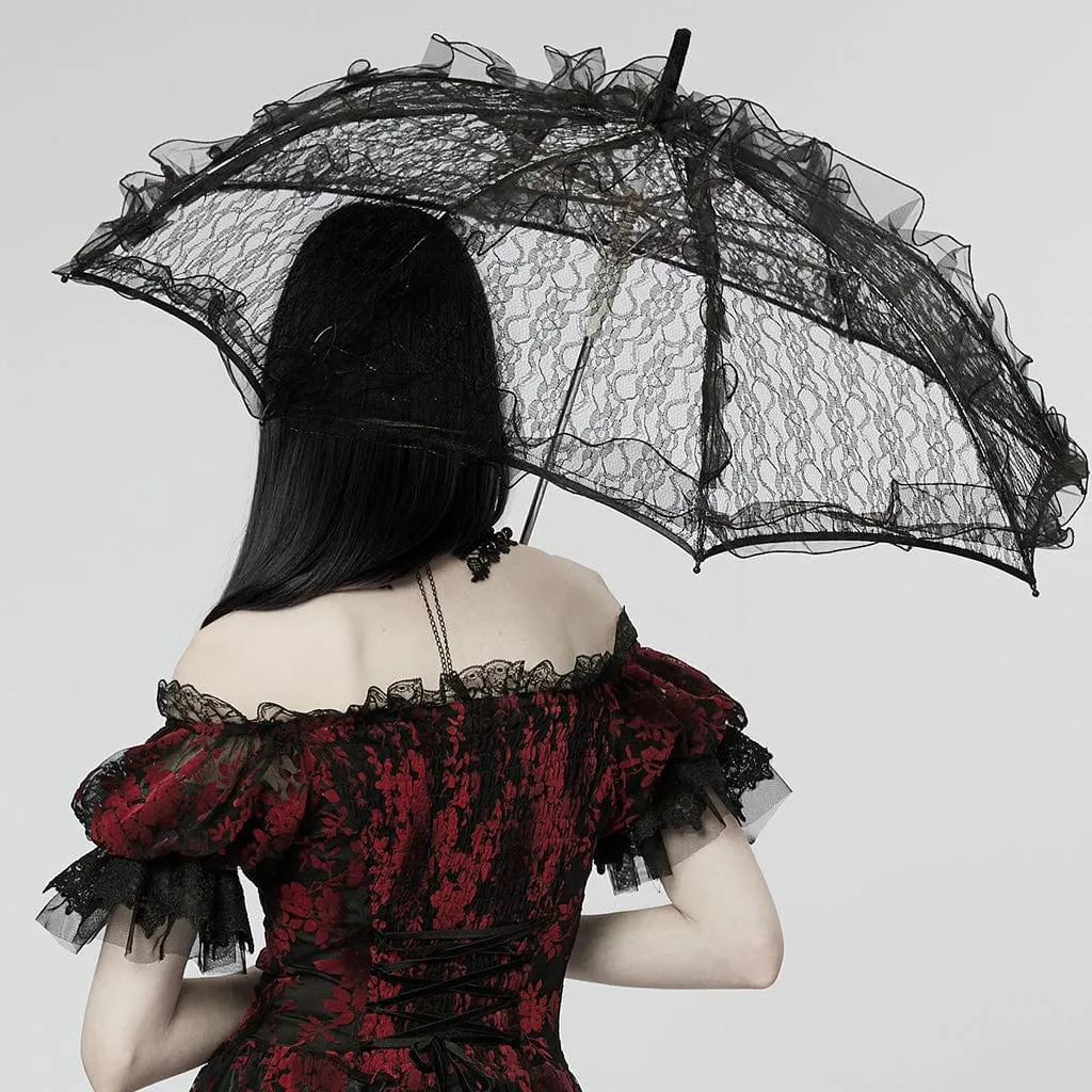 Women's Gothic Ruffles Lace Umbrella