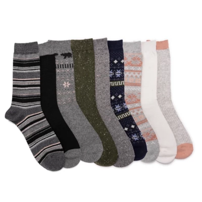 Women's MUK LUKS MUK LUKS+9 Pair Pack 8 Boot Crew Socks