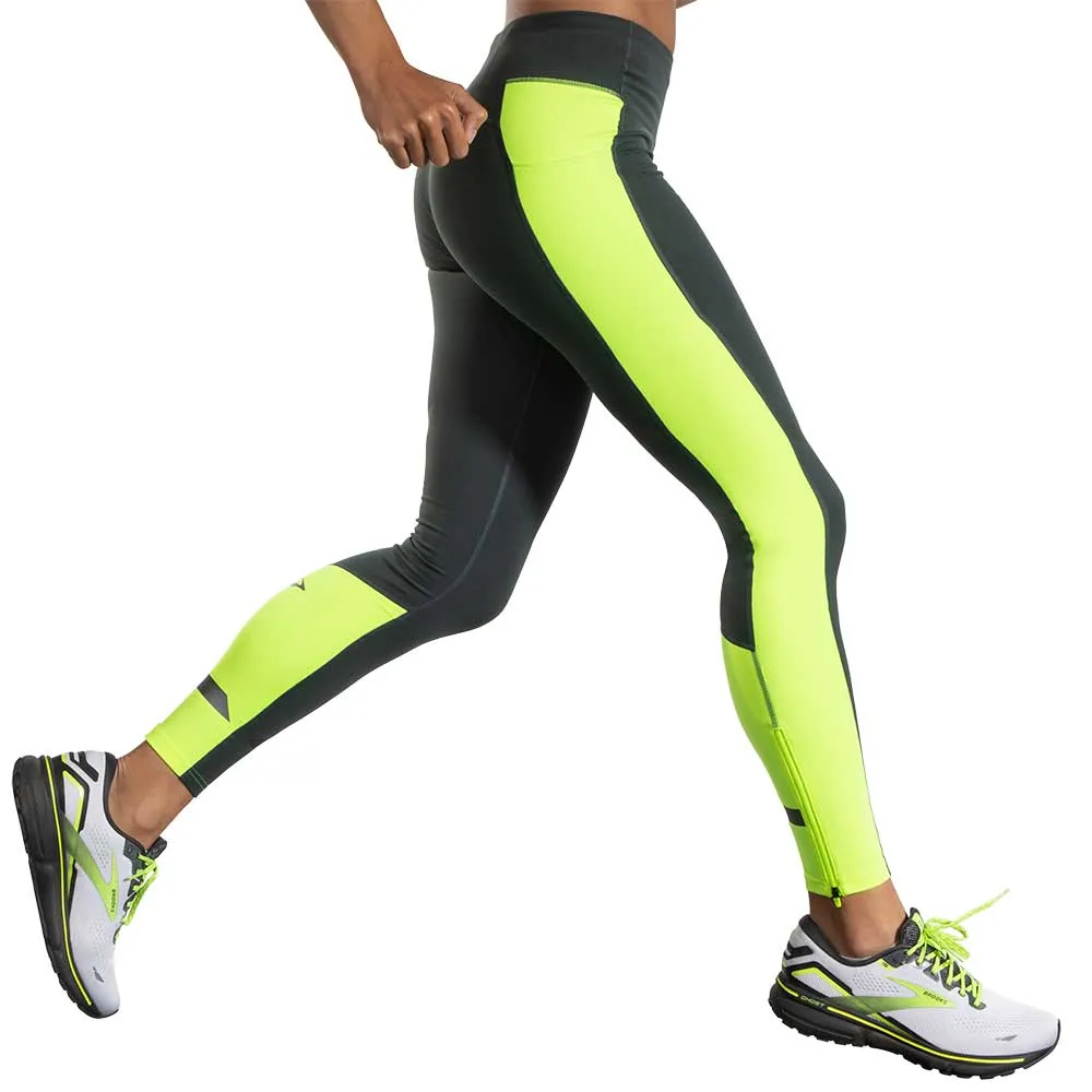 Women's Run Visable Thermal Tight - Asphalt/Nightlife