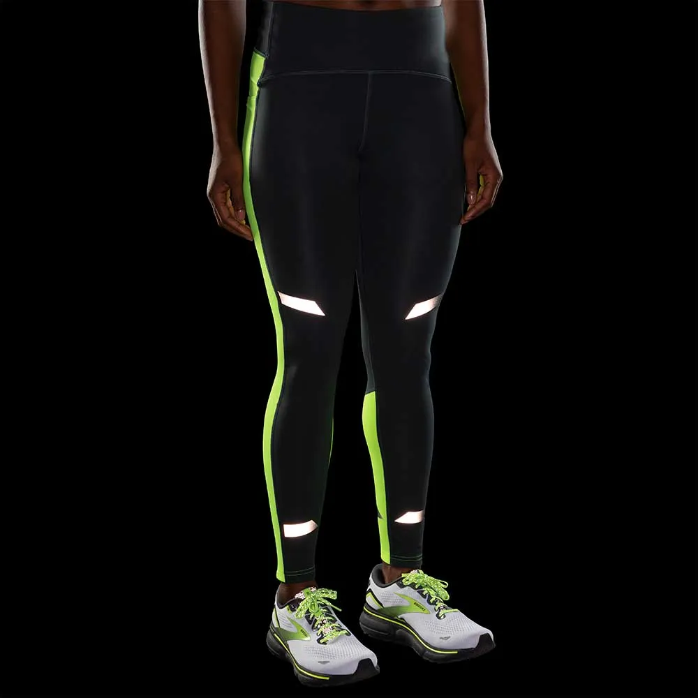 Women's Run Visable Thermal Tight - Asphalt/Nightlife