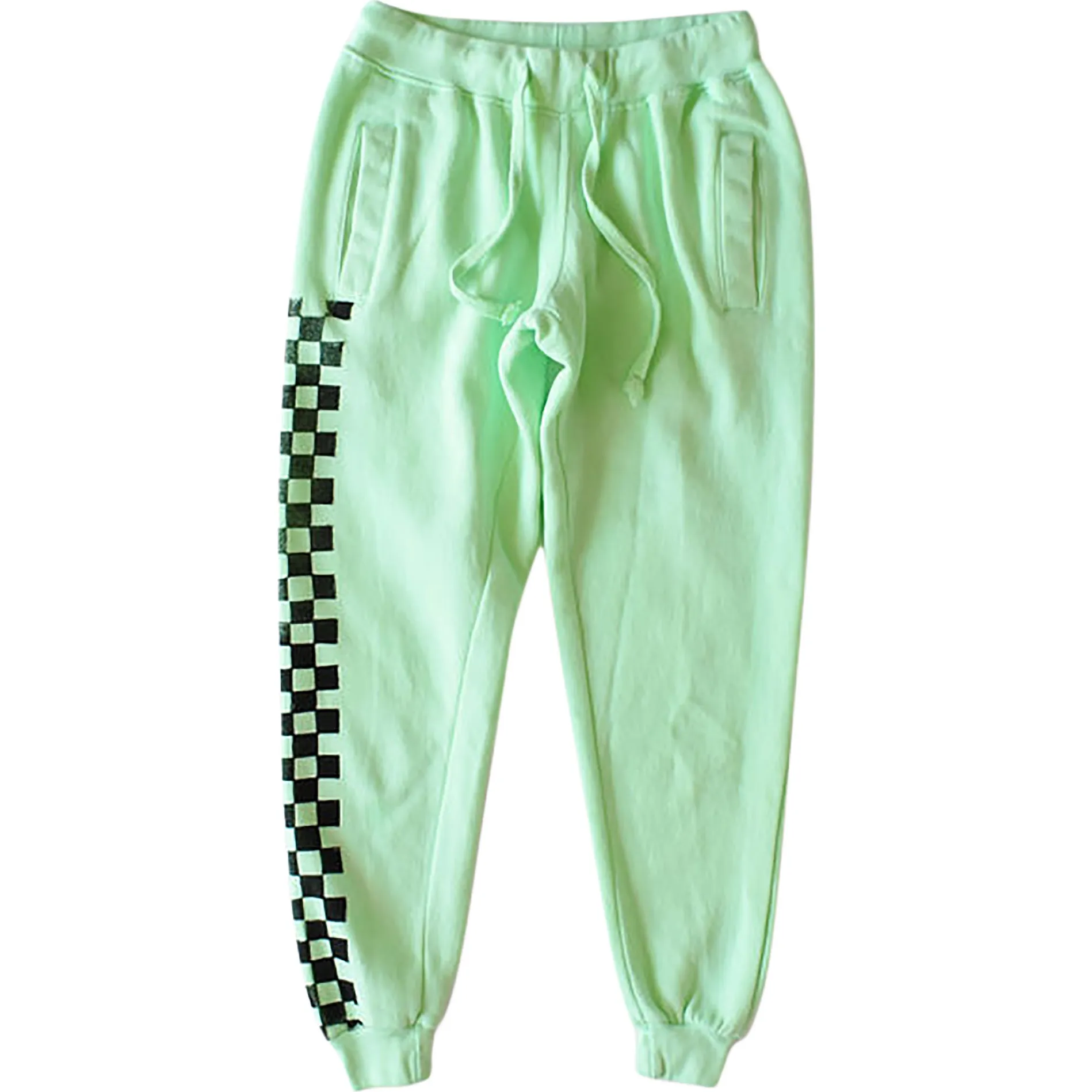 Worthy Threads Adult Hand Dyed Joggers, Green Checkerboard