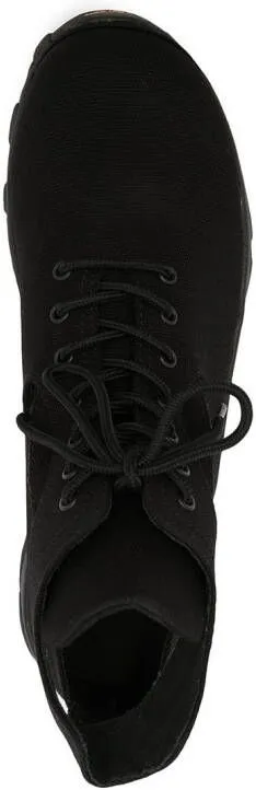 Yohji Yamamoto cut-out canvas high-top sneakers Black