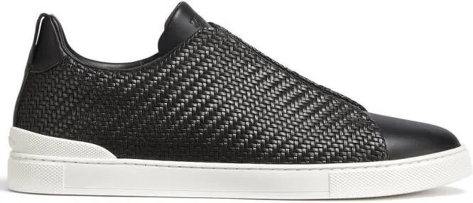 Zegna Triple Stitch Pelletessuta sneakers Black