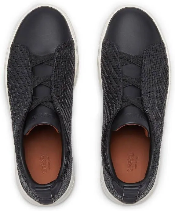 Zegna Triple Stitch Pelletessuta sneakers Black