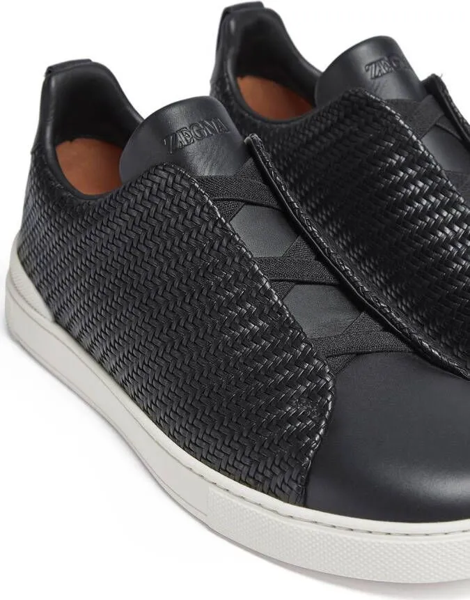 Zegna Triple Stitch Pelletessuta sneakers Black